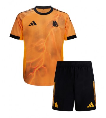 AS Roma Gianluca Mancini #23 Udebanetrøje Børn 2025-26 Kortærmet (+ Korte bukser)